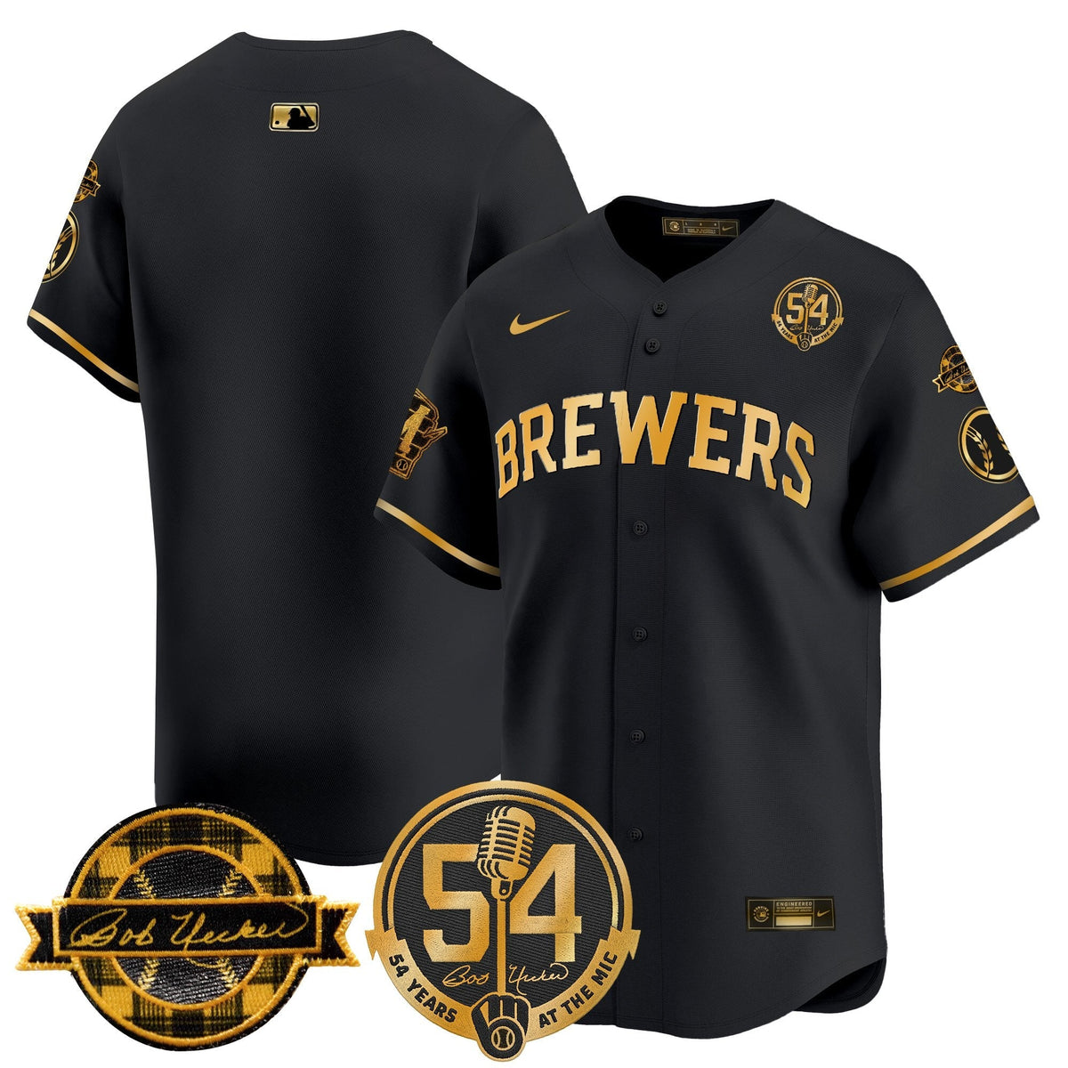 MIL 'Bob Uecker - 54 Seasons for Brewers' Vapor Premier Limited Jersey - All Stitched