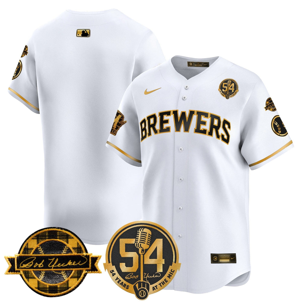 MIL 'Bob Uecker - 54 Seasons for Brewers' Vapor Premier Limited Jersey - All Stitched