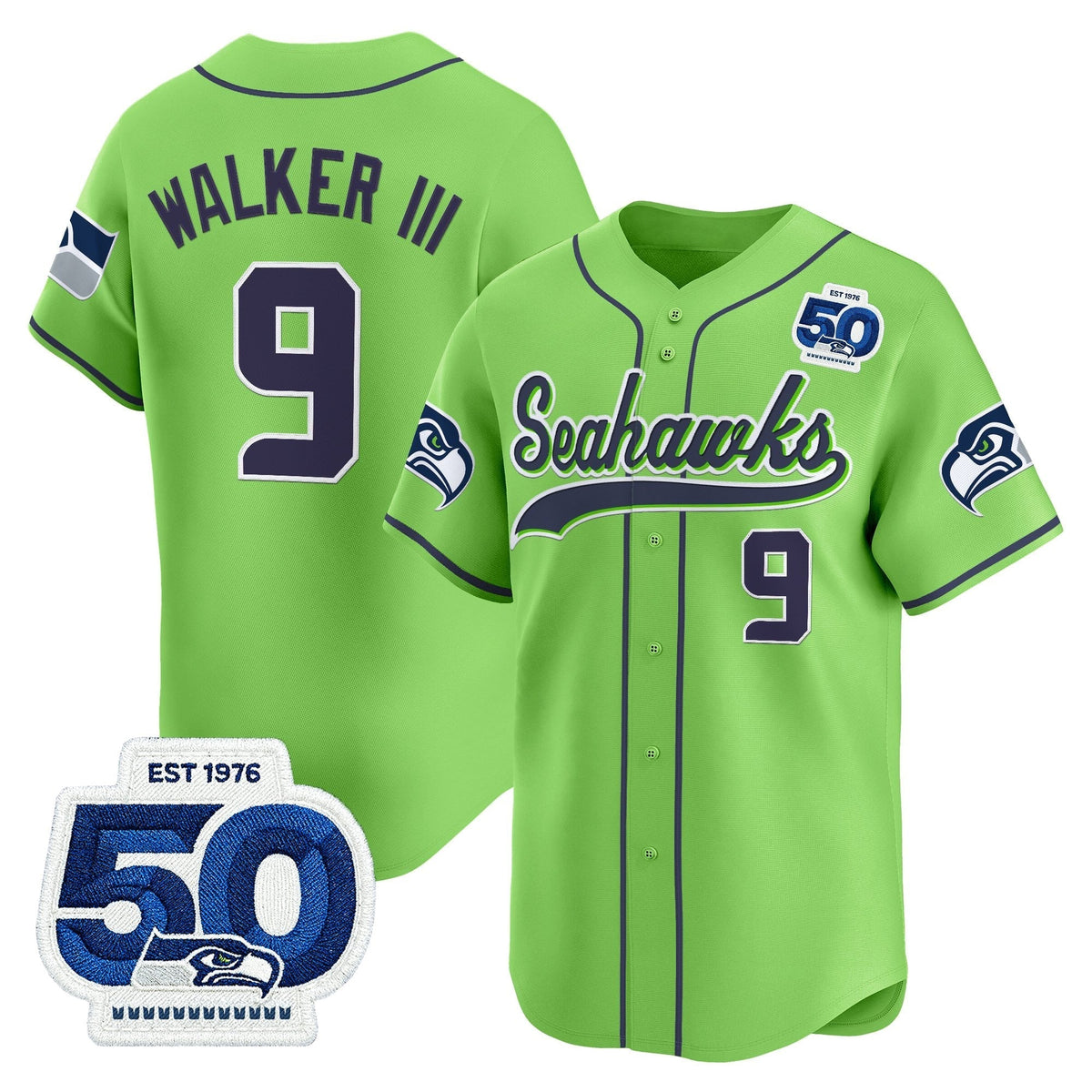 SEA 50th Anniversary Vapor Baseball Jersey - Stitched