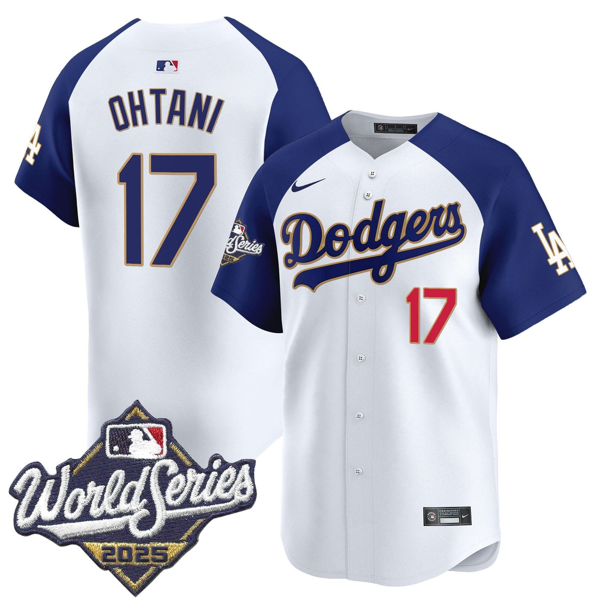 Dodgers 2025 World Series Gold Trim Vapor Premier Limited Jersey - All Stitched