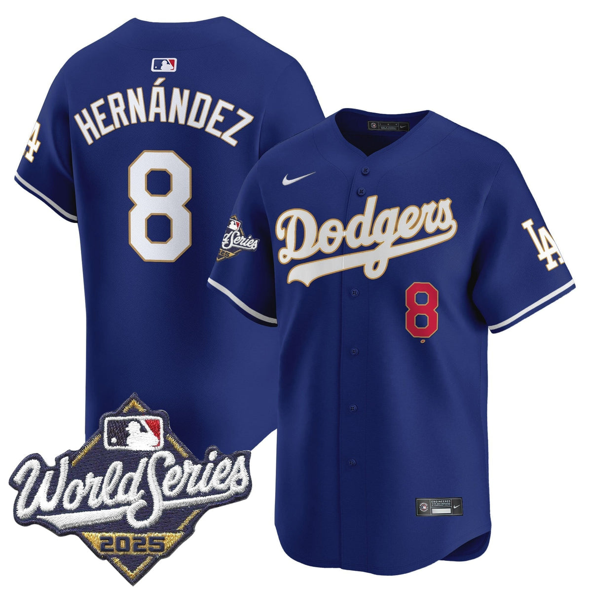 Dodgers 2025 World Series Gold Trim Vapor Premier Limited Jersey - All Stitched