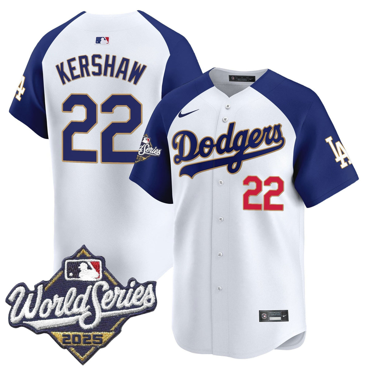 Dodgers 2025 World Series Gold Trim Vapor Premier Limited Jersey - All Stitched