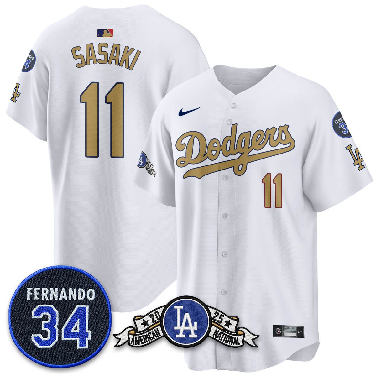 LAD 2025 National League Champions Jersey - All Stitched