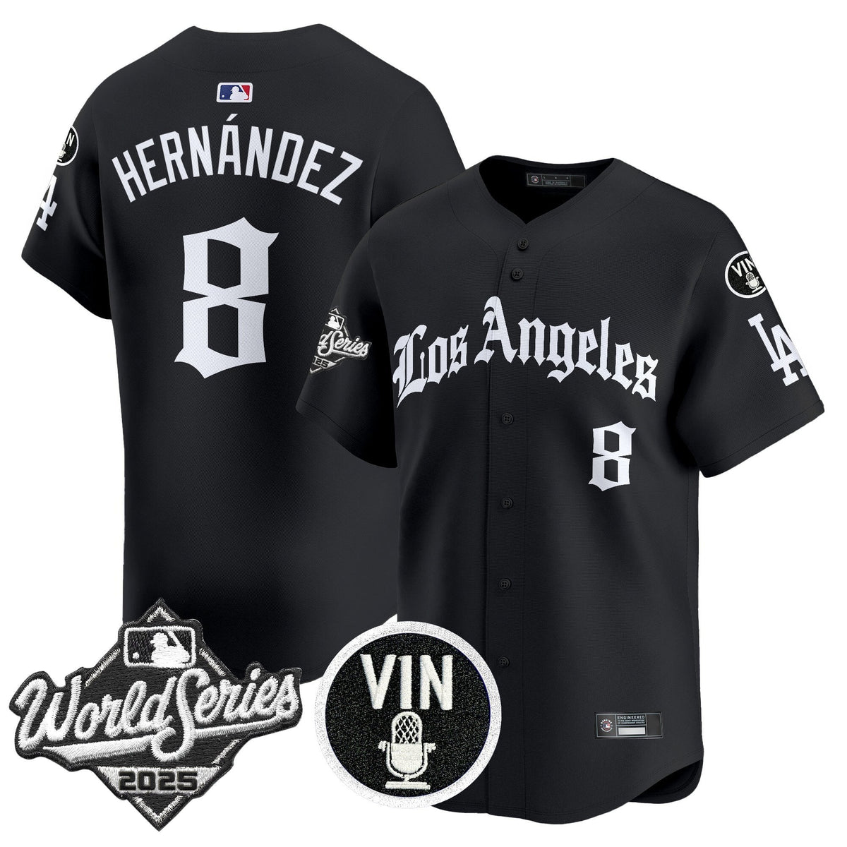 Dodgers 2025 World Series Vapor Premier Limited Jersey - LA Gothic Edition - All Stitched