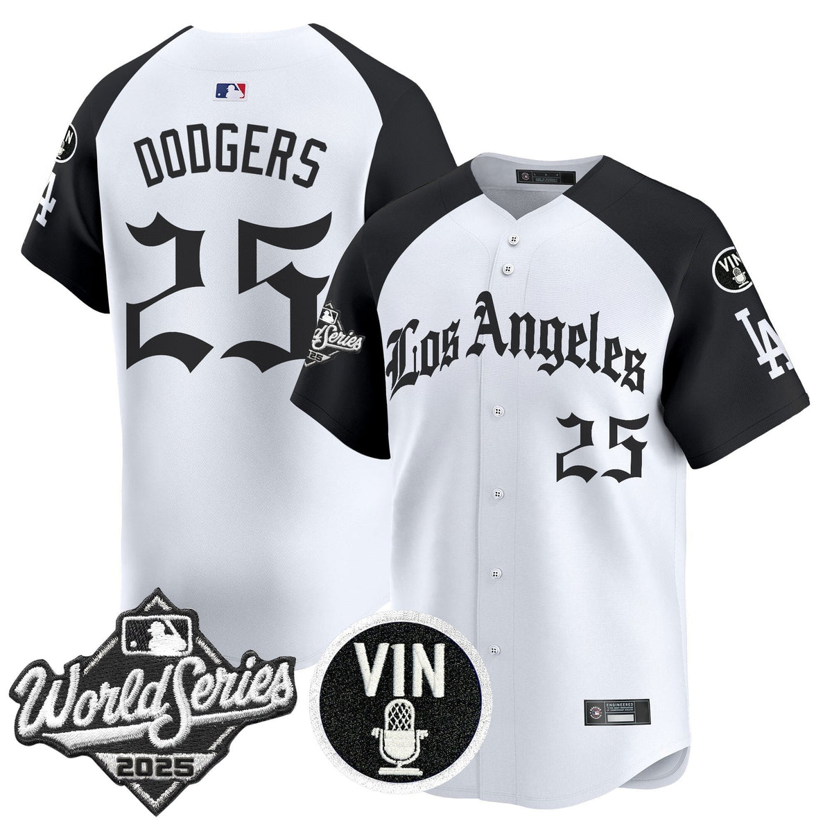 Dodgers 2025 World Series Vapor Premier Limited Jersey - LA Gothic Edition - All Stitched