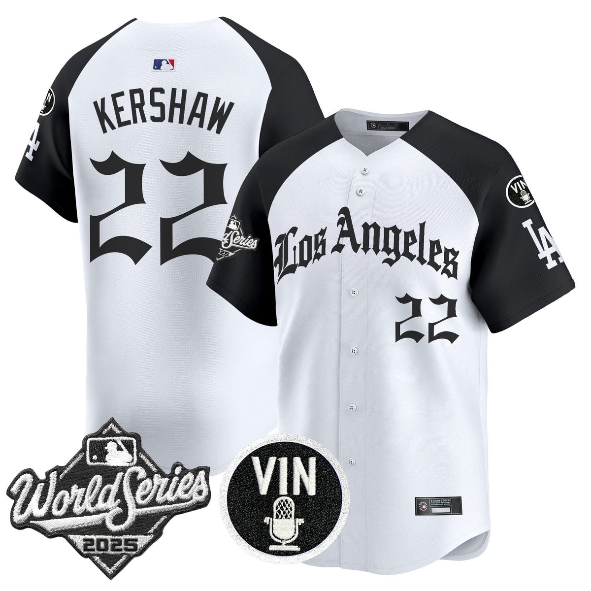 Dodgers 2025 World Series Vapor Premier Limited Jersey - LA Gothic Edition - All Stitched