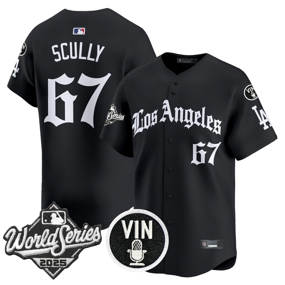 Dodgers 2025 World Series Vapor Premier Limited Jersey - LA Gothic Edition - All Stitched