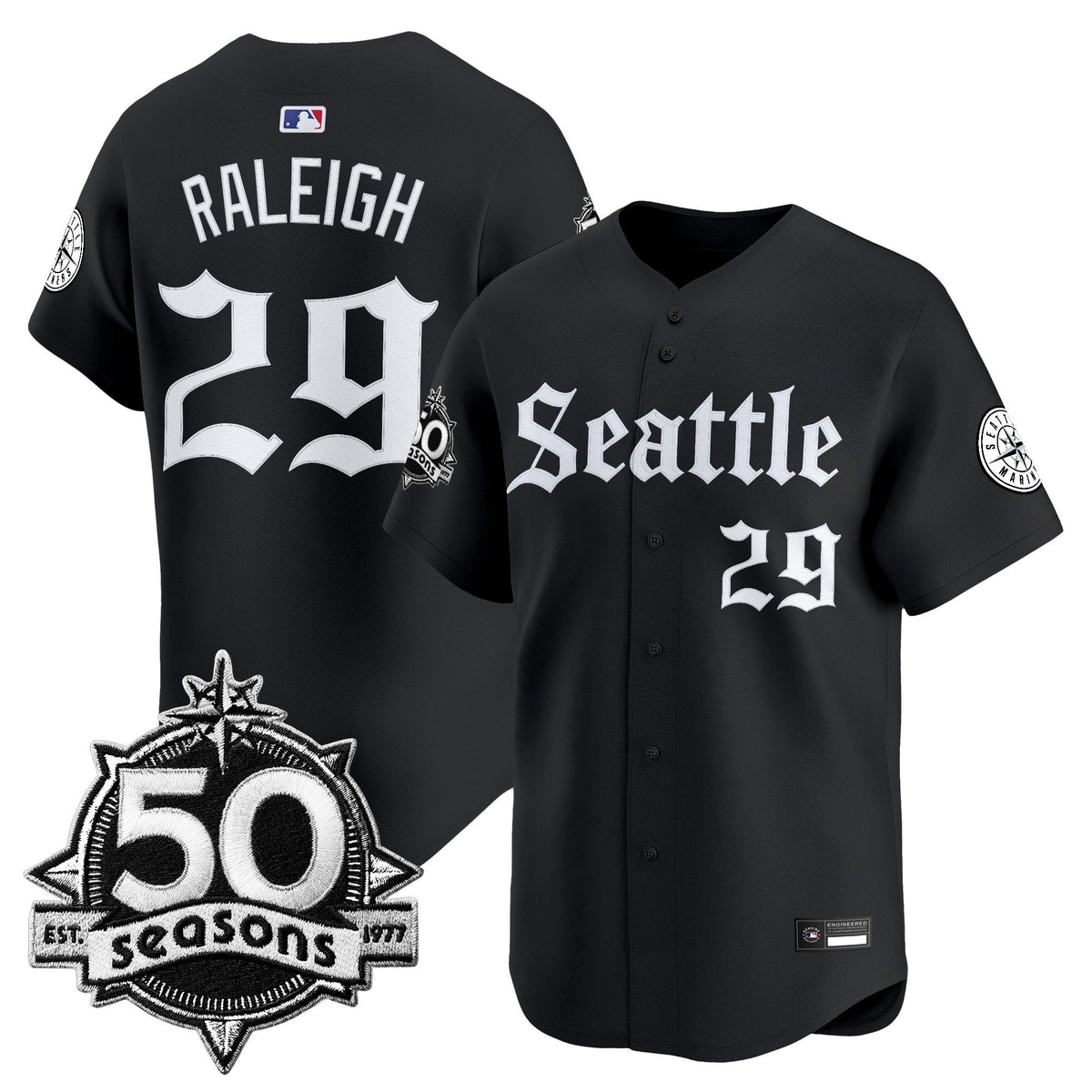 SEA 50 Seasons Patch Vapor Premier Limited Jersey - Gothic Edition - Stitched