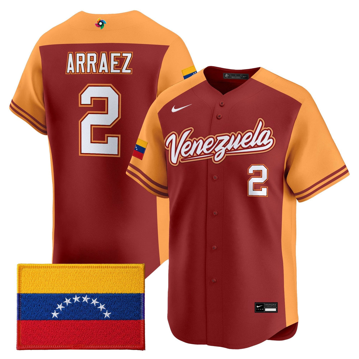 Team Venezuela World Baseball Classic Vapor Premier Jersey - 2026 Roster - All Stitched