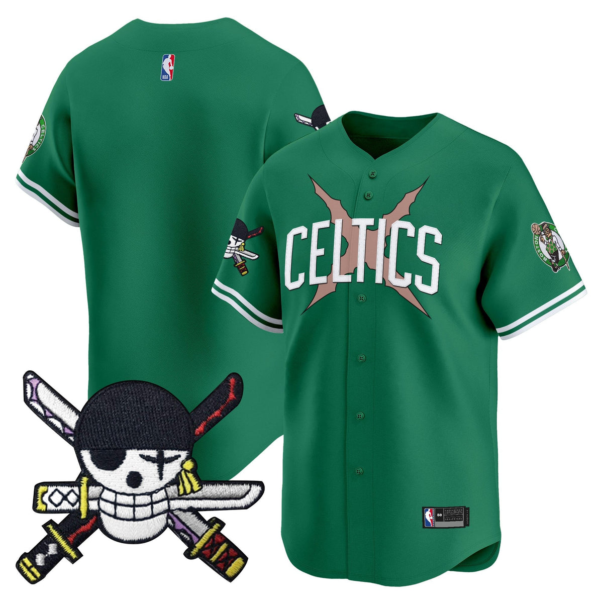 BOS x  OP Patch Vapor Baseball Jersey - Zoro Edition - Stitched