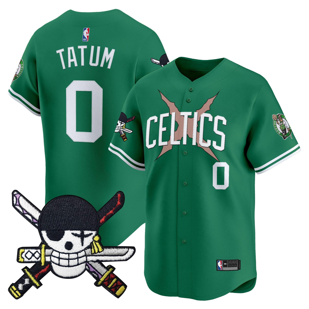 BOS x  OP Patch Vapor Baseball Jersey - Zoro Edition - Stitched