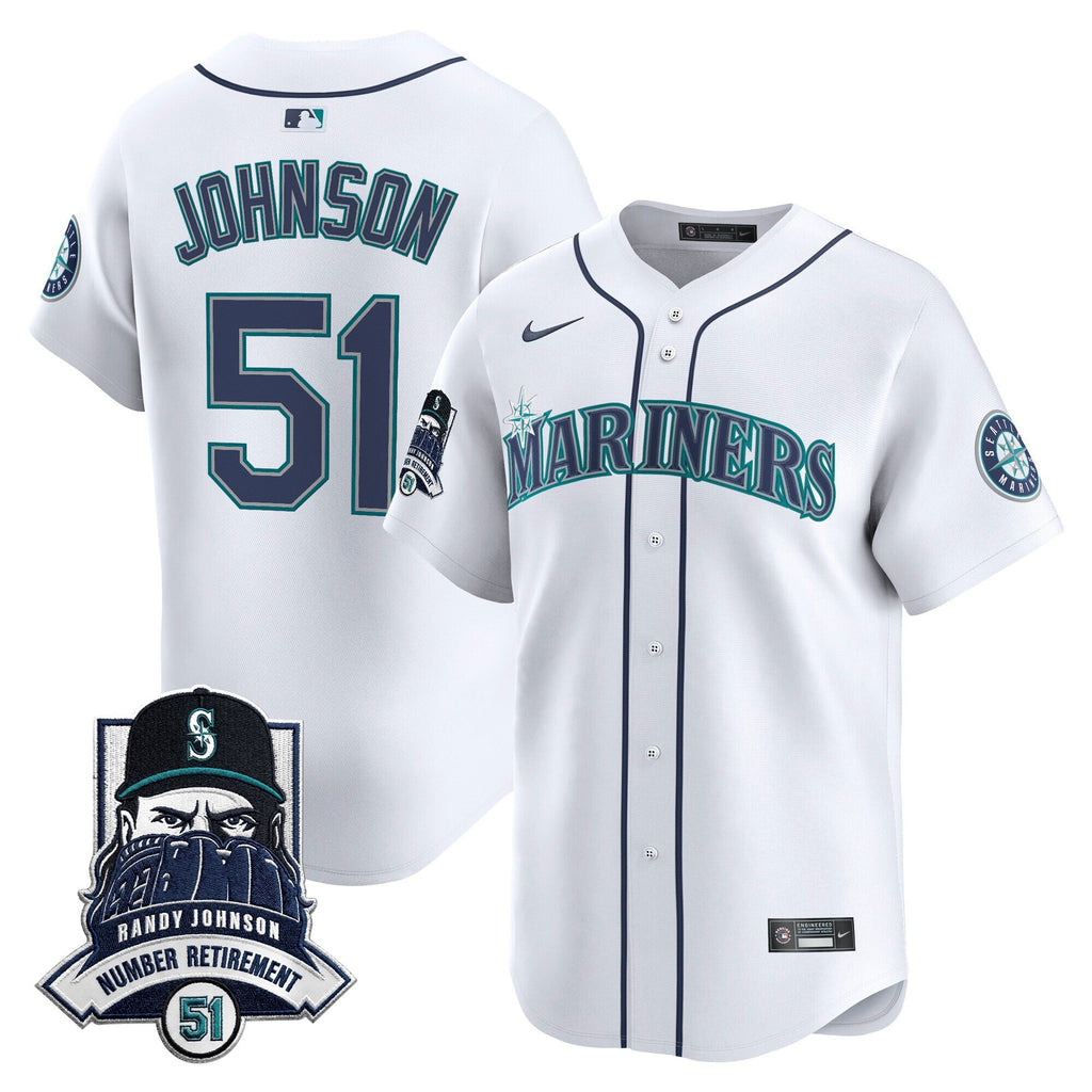 Seattle Mariners Hall-of-Famer Randy Johnson Patch Vapor Premier Limited Jersey - All Stitched