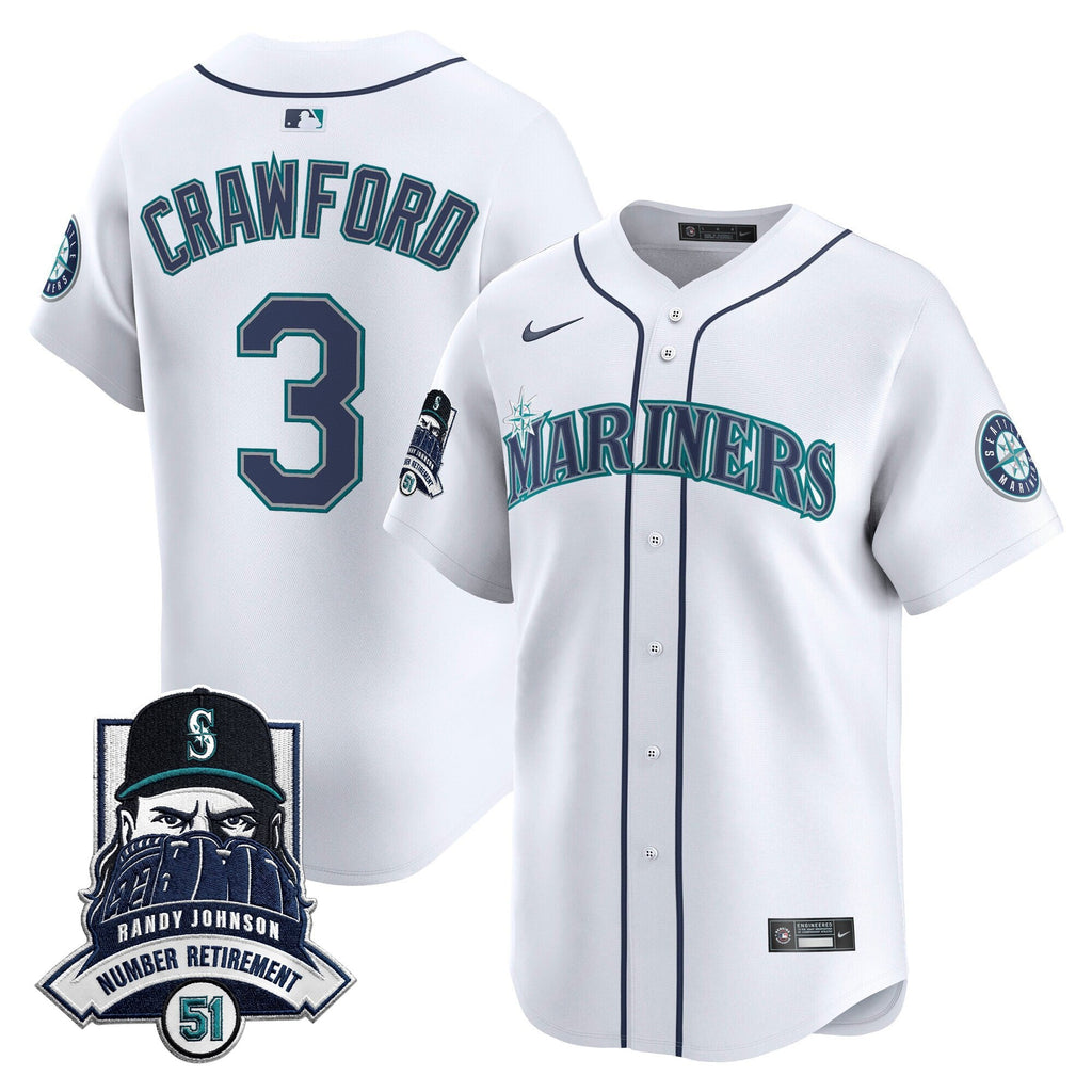 Seattle Mariners Hall-of-Famer Randy Johnson Patch Vapor Premier Limited Jersey - All Stitched