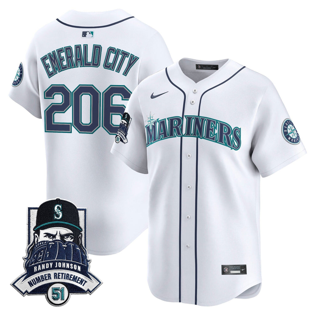 Seattle Mariners Hall-of-Famer Randy Johnson Patch Vapor Premier Limited Jersey - All Stitched