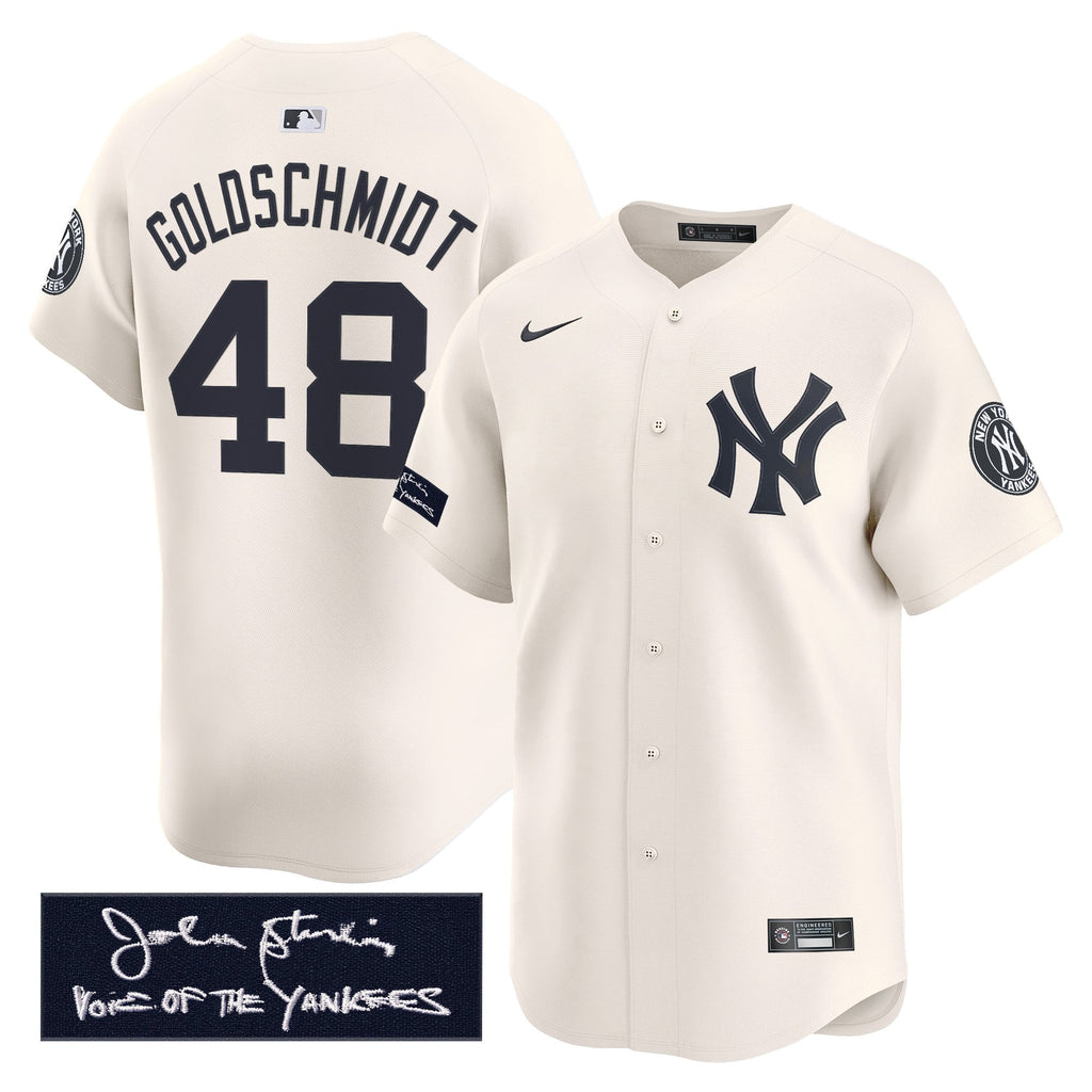 New York Yankees John Sterling "The Voice of the Yankees" Tribute Patch Vapor Premier Limited Jersey - Stitched