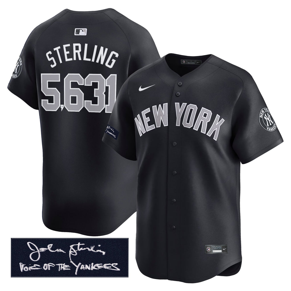 New York Yankees John Sterling "The Voice of the Yankees" Tribute Patch Vapor Premier Limited Jersey - Stitched