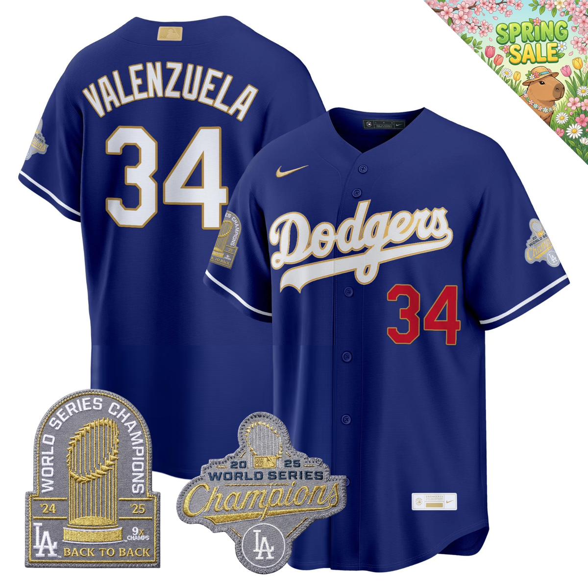 LAD "Gold Collection" Premier Limited Jersey - 9X World Series Champions - Stitched
