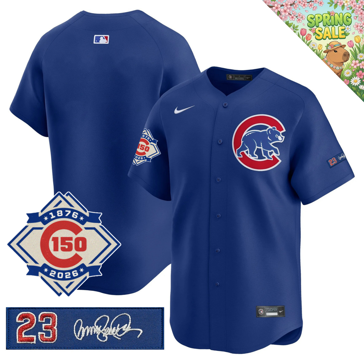 CHC 150th Anniversary & 'Ryne Sandberg Tribute' Limited Blue Jersey - Stitched