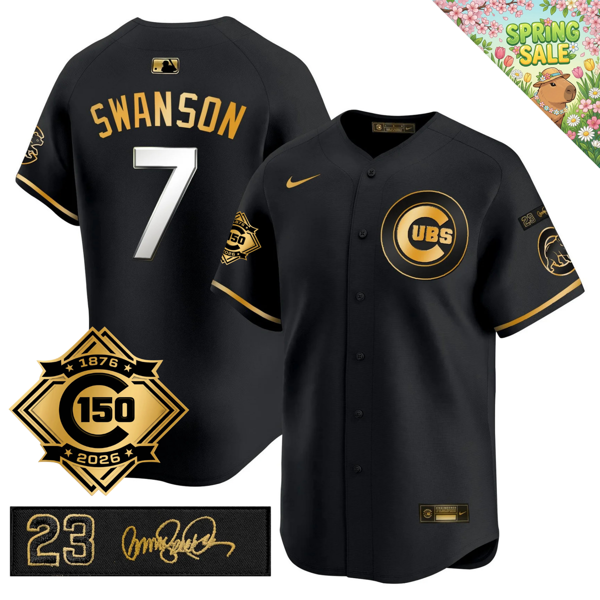 CHC 150th Anniversary & 'Ryne Sandberg Tribute' Limited Gold Jersey - Stitched