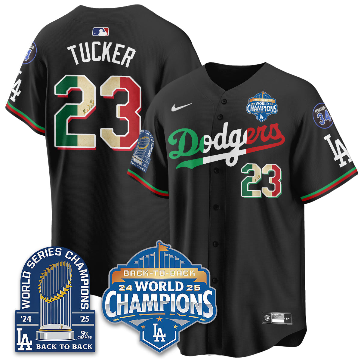 LAD Mexico World Series Champions Men Jersey - 9x Champs - All Stitched