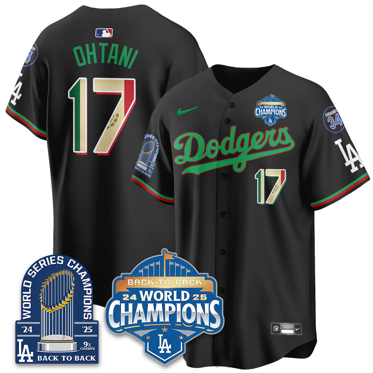 LAD Mexico World Series Champions Men Jersey - 9x Champs - All Stitched