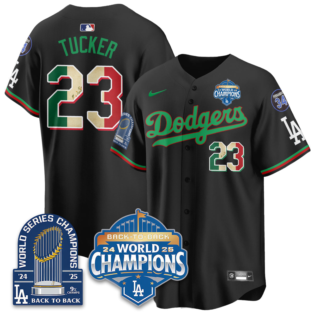 LAD Mexico World Series Champions Men Jersey - 9x Champs - All Stitched