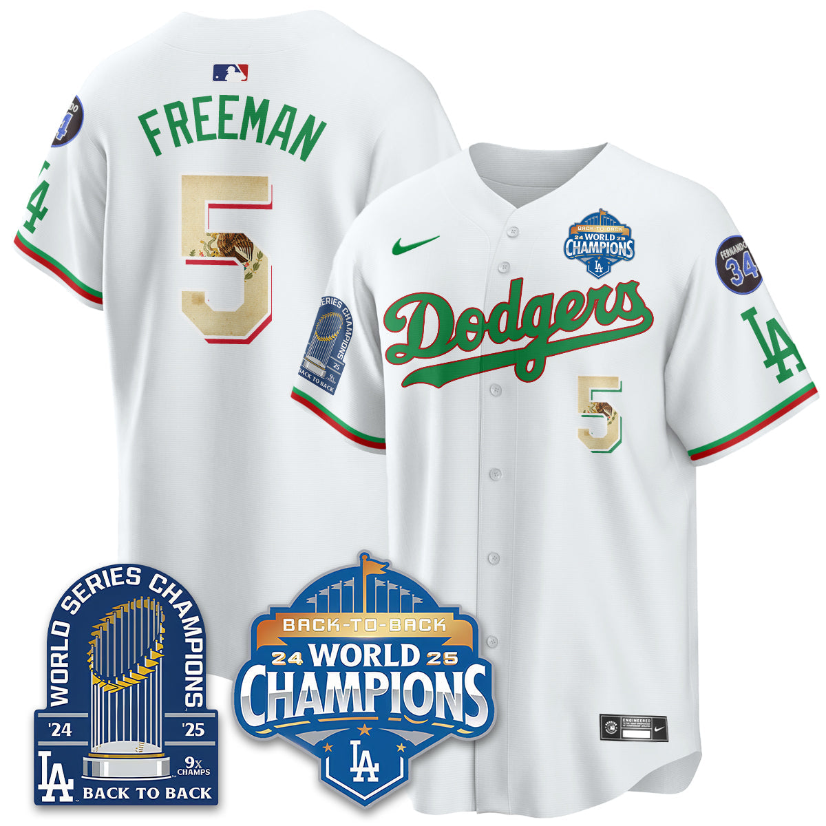 LAD Mexico World Series Champions Men Jersey - 9x Champs - All Stitched