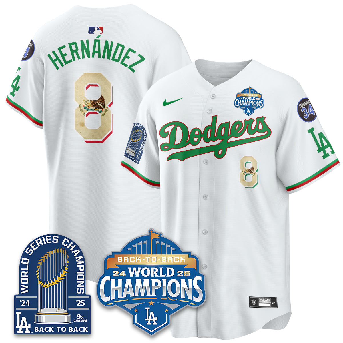LAD Mexico World Series Champions Men Jersey - 9x Champs - All Stitched