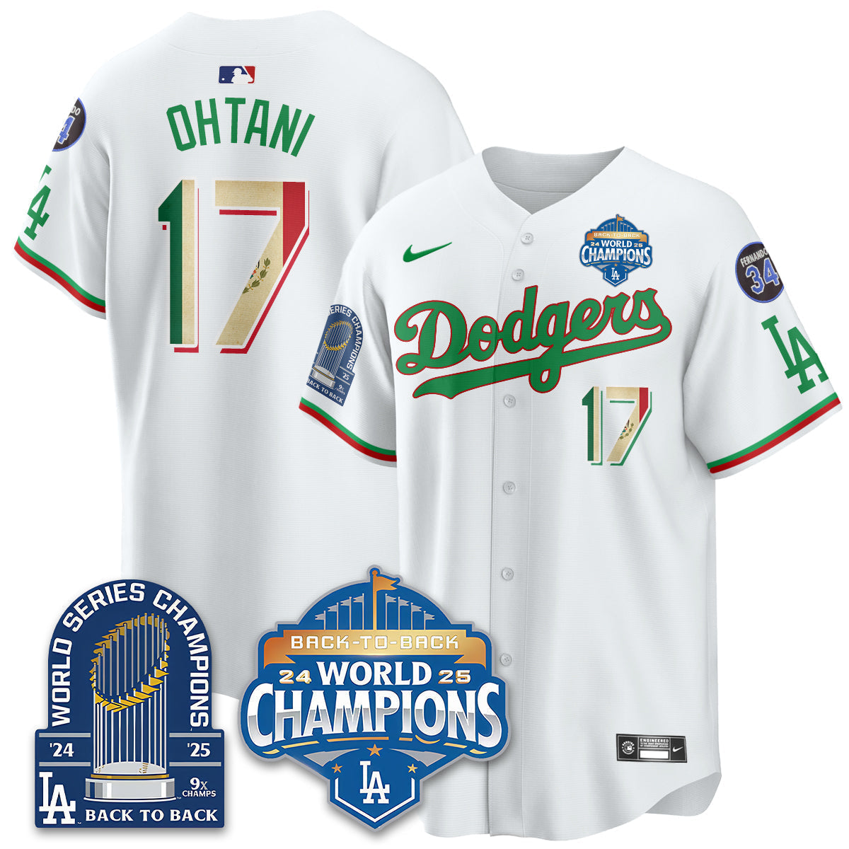 LAD Mexico World Series Champions Men Jersey - 9x Champs - All Stitched