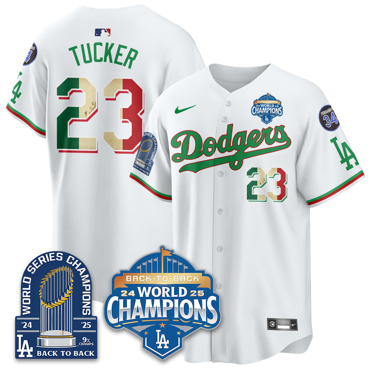 LAD Mexico World Series Champions Men Jersey - 9x Champs - All Stitched