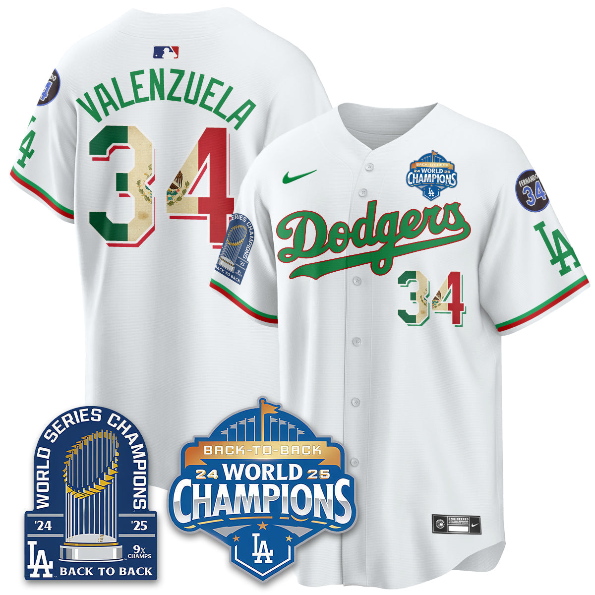 LAD Mexico World Series Champions Men Jersey - 9x Champs - All Stitched