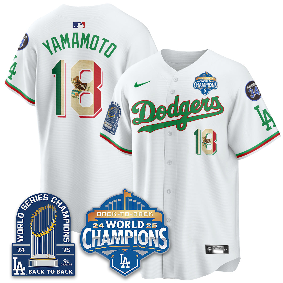 LAD Mexico World Series Champions Men Jersey - 9x Champs - All Stitched