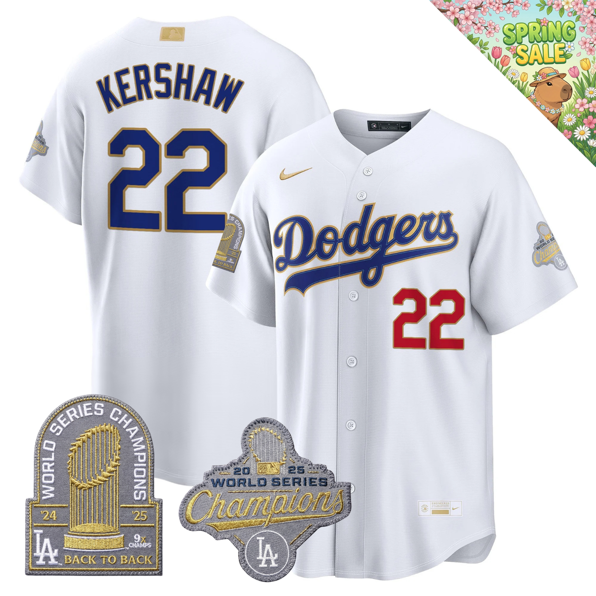 LAD "Gold Collection" Premier Limited Jersey - 9X World Series Champions - Stitched