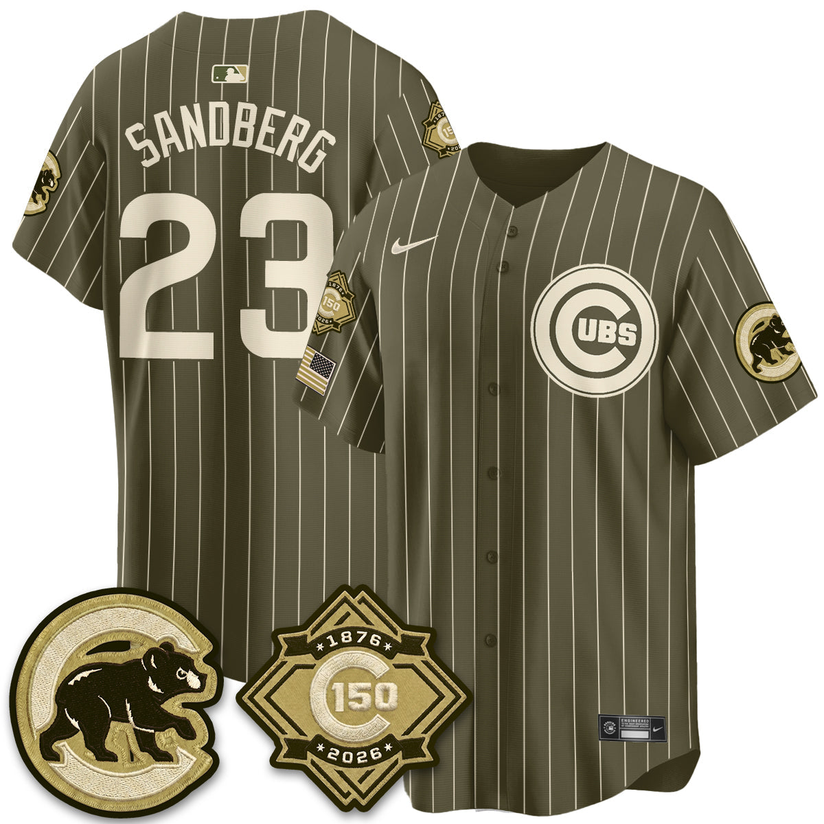 Chicago Cubs New Era Olive 2026 Armed Forces Day Jersey -All Stitched