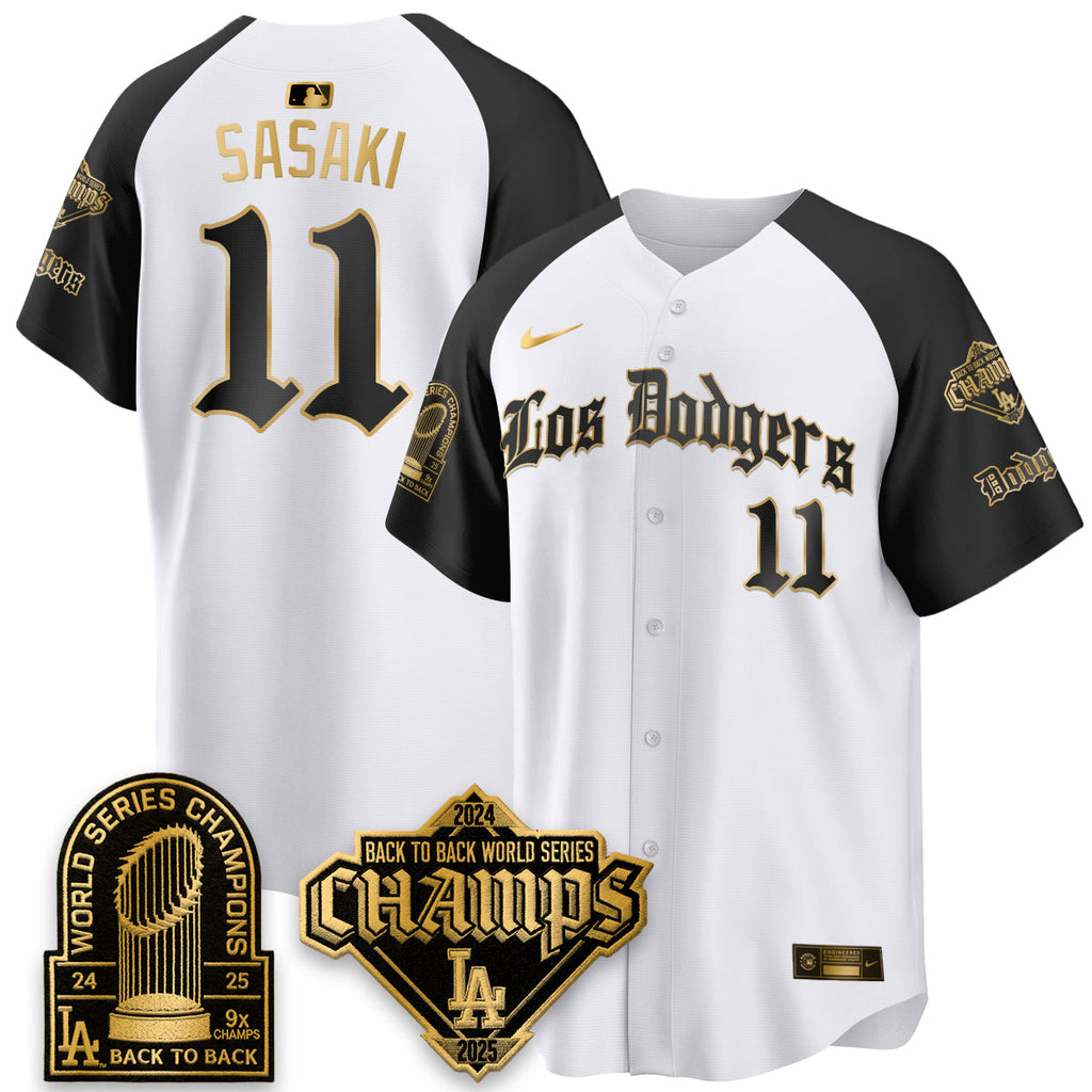 Los Angeles Dodgers World Series Champions B2B Patch Vapor Premier Limited Gothic Edition Jersey - All Stitched