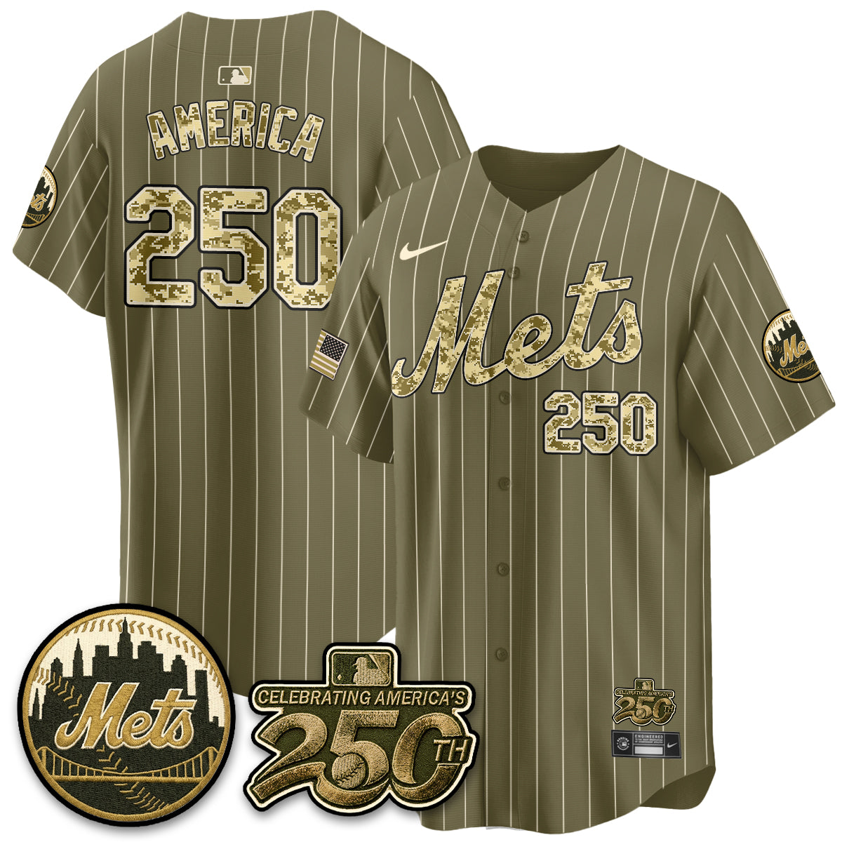 New York Mets Armed Forces Day Vapor Premier Limited Jersey - All Stitched V2