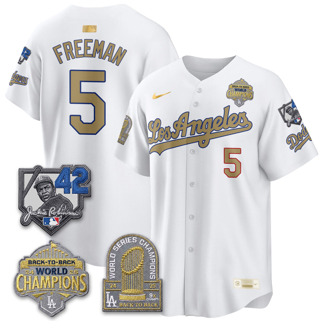 Los Angeles Dodgers 2026 New Era Gold Collection Vapor Limited Jersey - B2B Champs - All Stitched