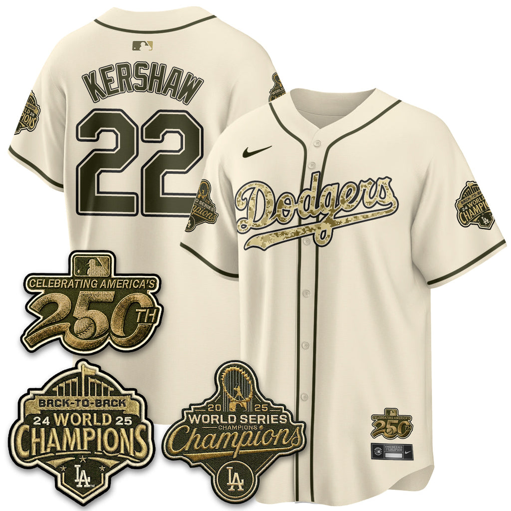 Los Angeles Dodgers Military Appreciation Game Day Jersey -All Stitched