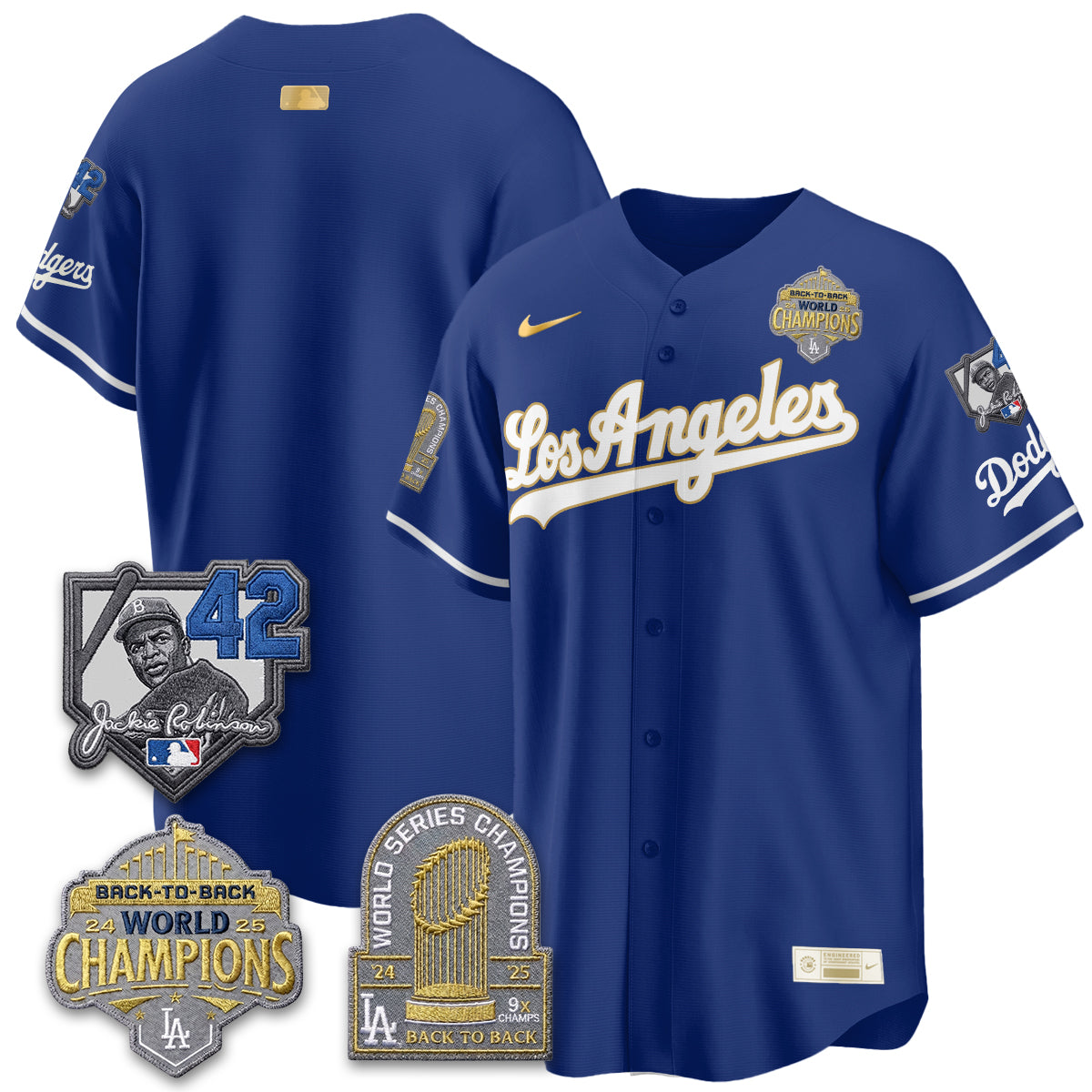 Los Angeles Dodgers 2026 New Era Gold Collection Vapor Limited Jersey - B2B Champs - All Stitched