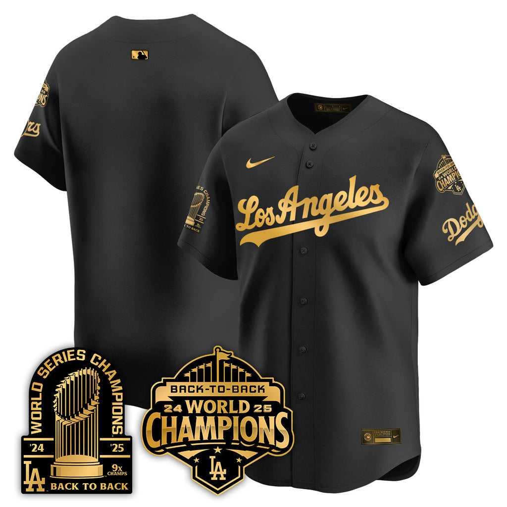Los Angeles Dodgers Gold Collection Vapor Limited Jersey - 9x & B2B Champs - All Stitched