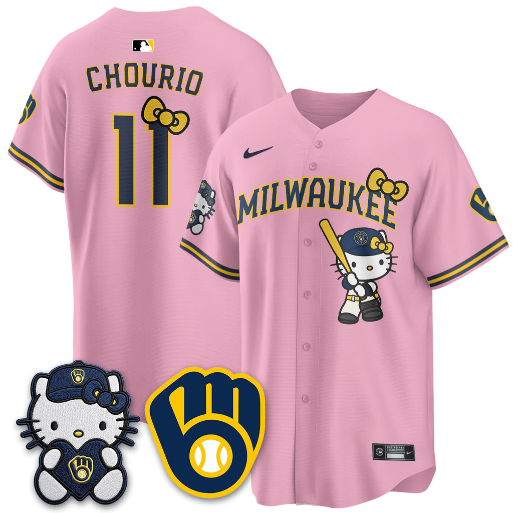Milwaukee Brewers Meow KT Night Vapor Limited Jersey - All Stitched