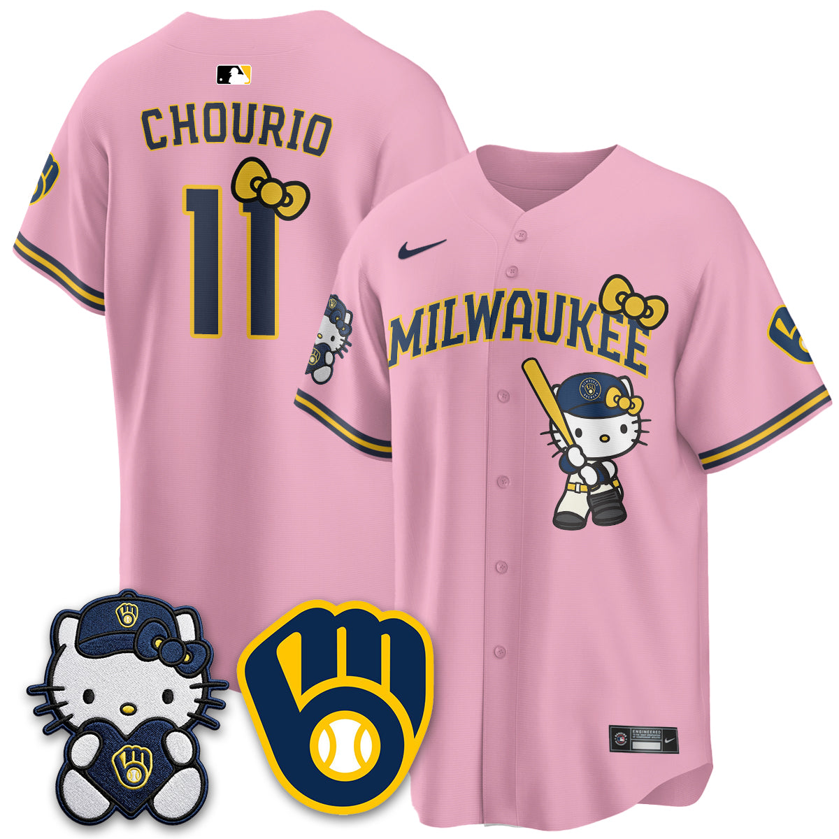 Milwaukee Brewers Meow KT Night Vapor Limited Jersey - All Stitched