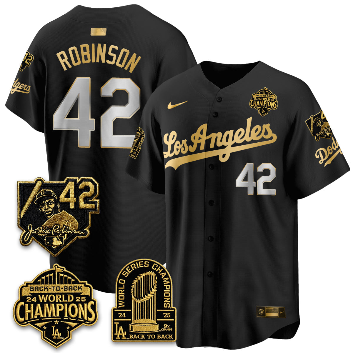 Los Angeles Dodgers 2026 New Era Gold Collection Vapor Limited Jersey - B2B Champs - All Stitched