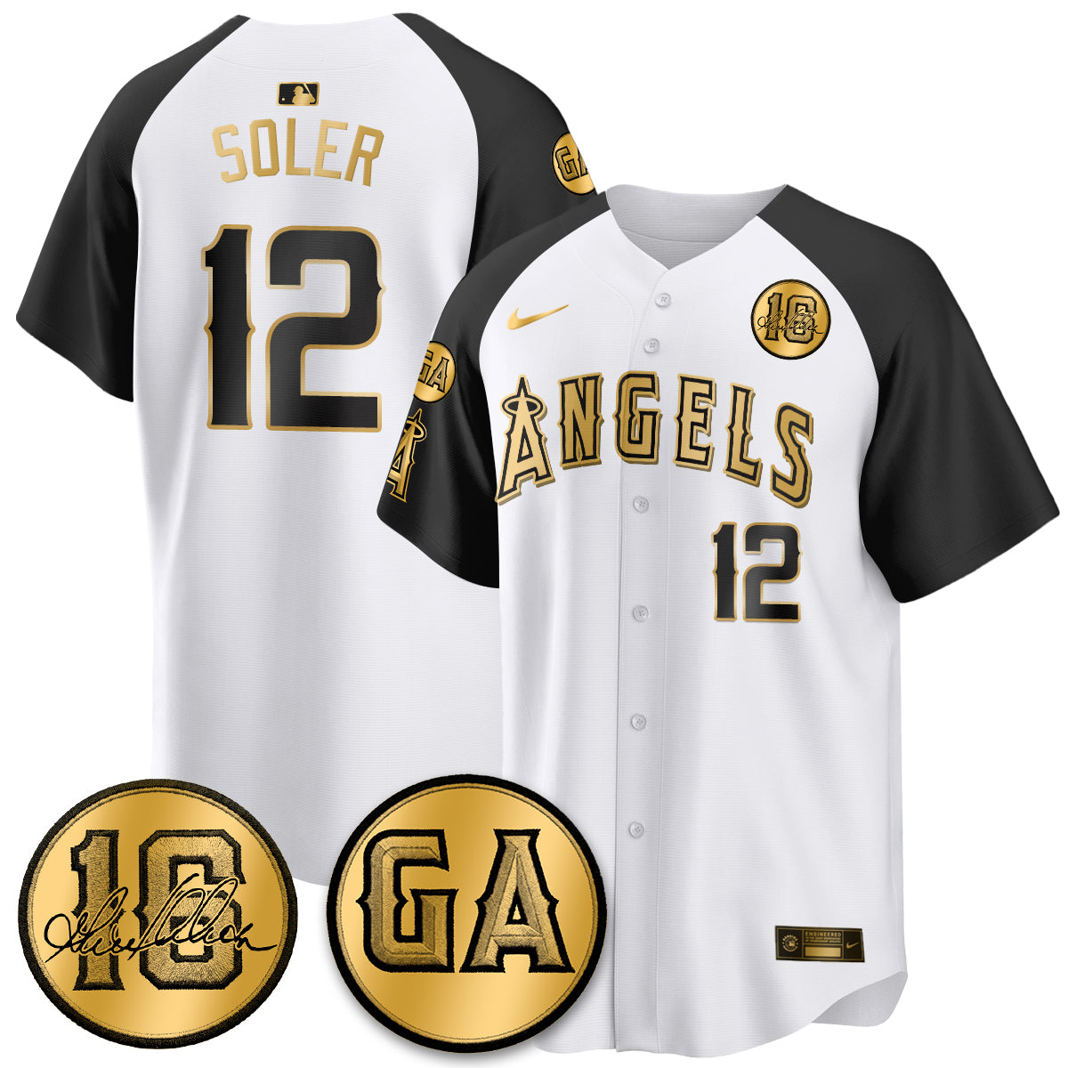 Los Angeles Angels Garret Anderson Tribute Patch Vapor Jersey - All Stitched V2