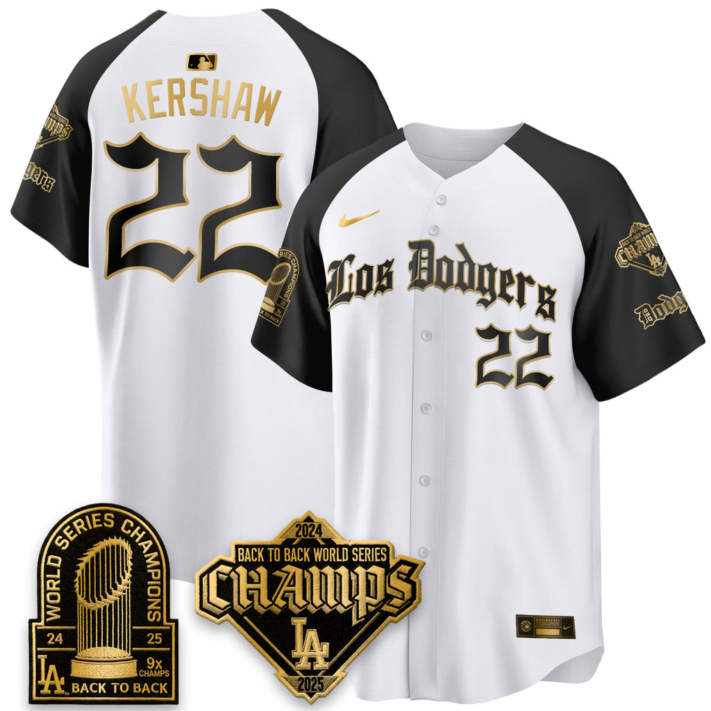 Los Angeles Dodgers World Series Champions B2B Patch Vapor Premier Limited Gothic Edition Jersey - All Stitched