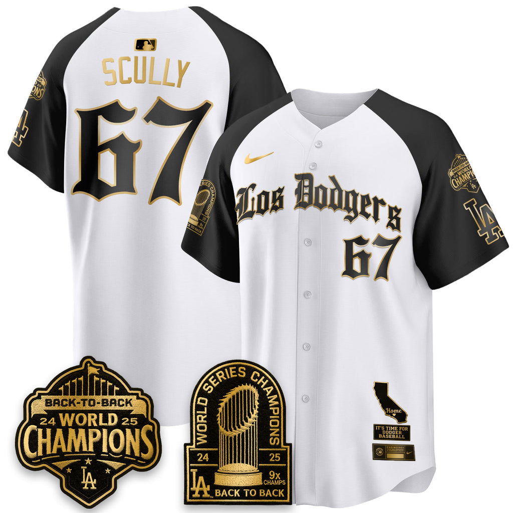 Los Angeles Dodgers World Series Champions Vapor Premier Limited Gothic Edition Jersey - All Stitched