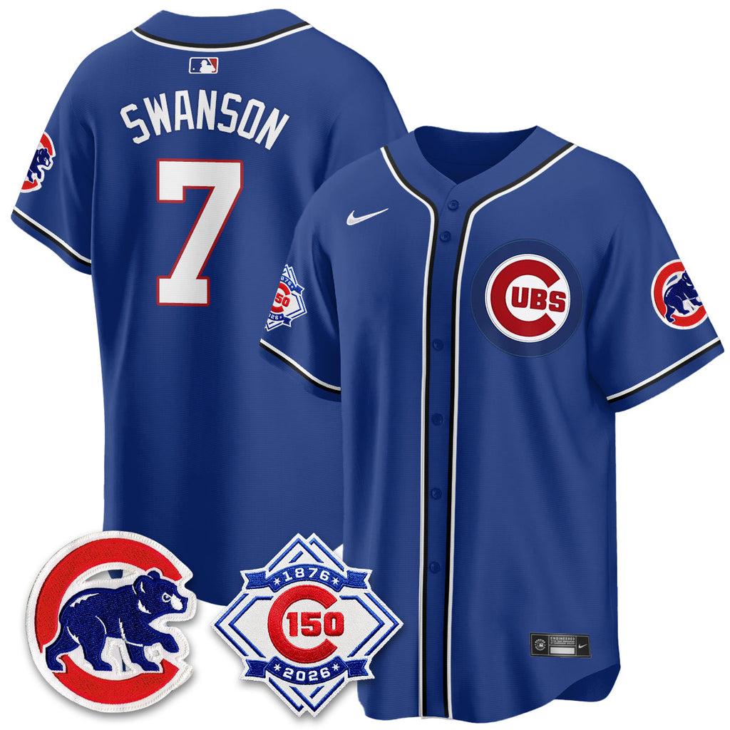Chicago Cubs 150th Anniversary Black Out Style Vapor Premier Limited Jersey - All Stitched