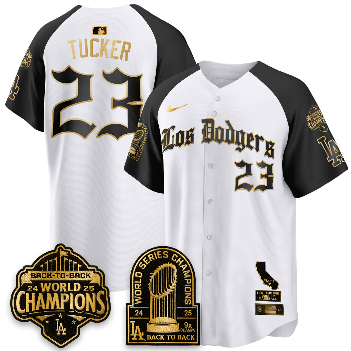Los Angeles Dodgers World Series Champions Vapor Premier Limited Gothic Edition Jersey - All Stitched