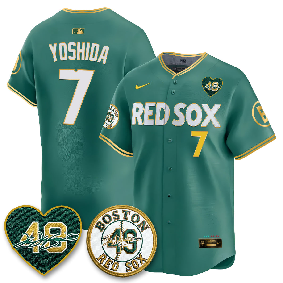 Boston Red Sox Tim Wakefield Memorial Patch Vaper Premier Limited Gold Edition Jersey - All Stitched