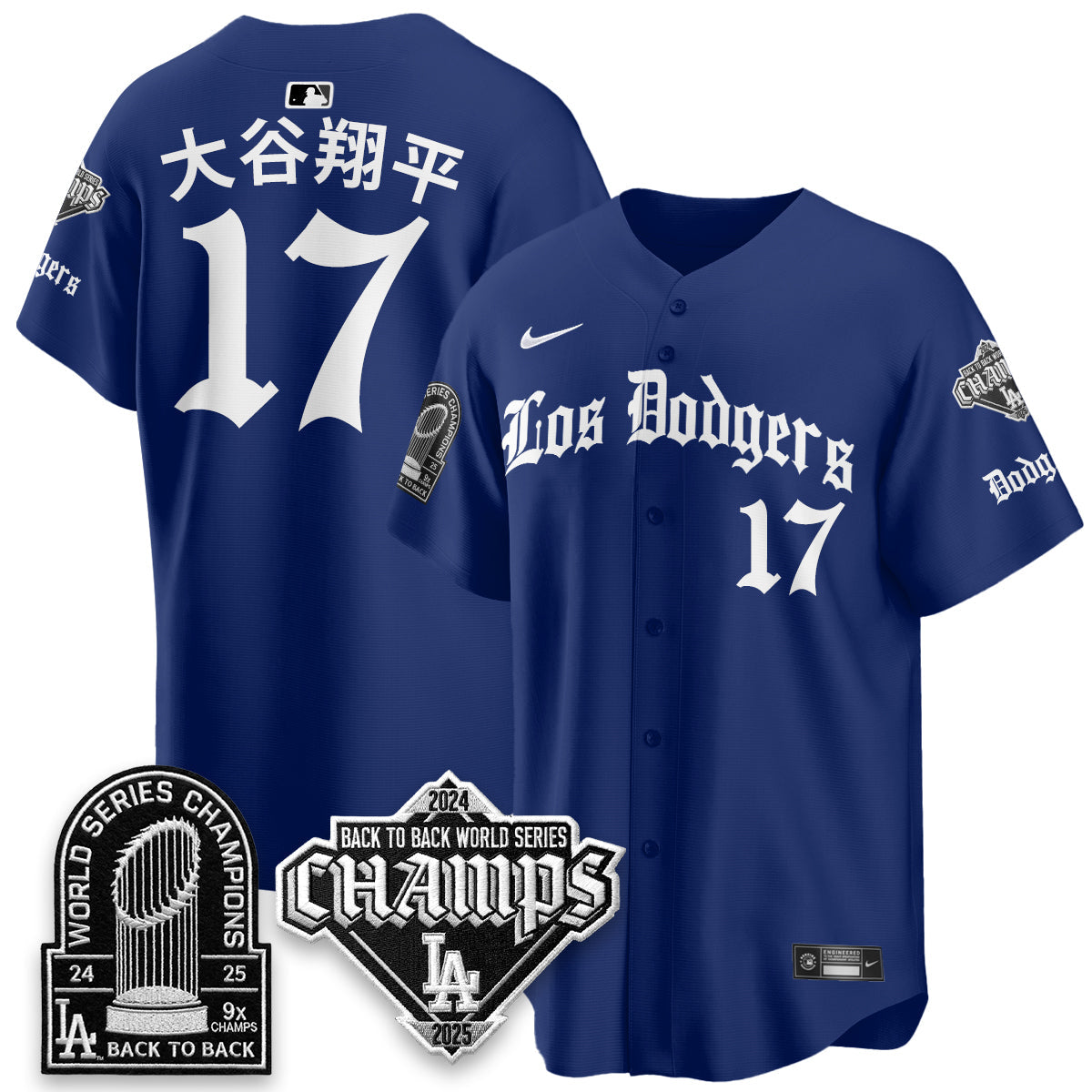 Los Angeles Dodgers World Series Champions B2B Patch Vapor Premier Limited Gothic Edition Jersey - All Stitched